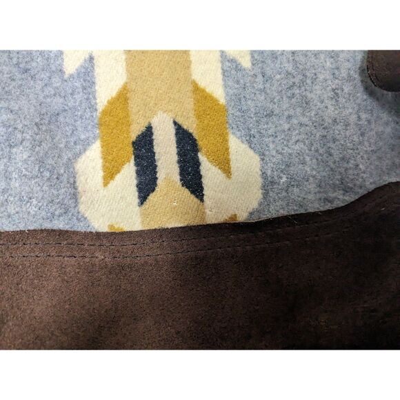 Mercy Grey Handmade Crossbody Bag Southwestern Pendleton Wool Oregon Leather - Picture 4 of 16